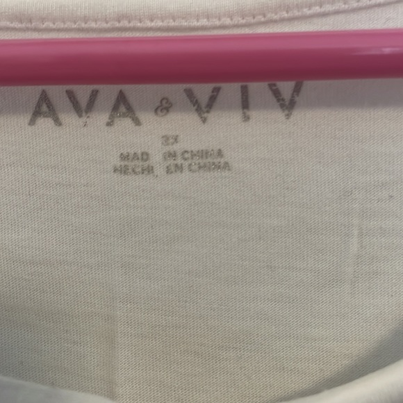 Ava & Viv white tee with lace overlay - Picture 2 of 5